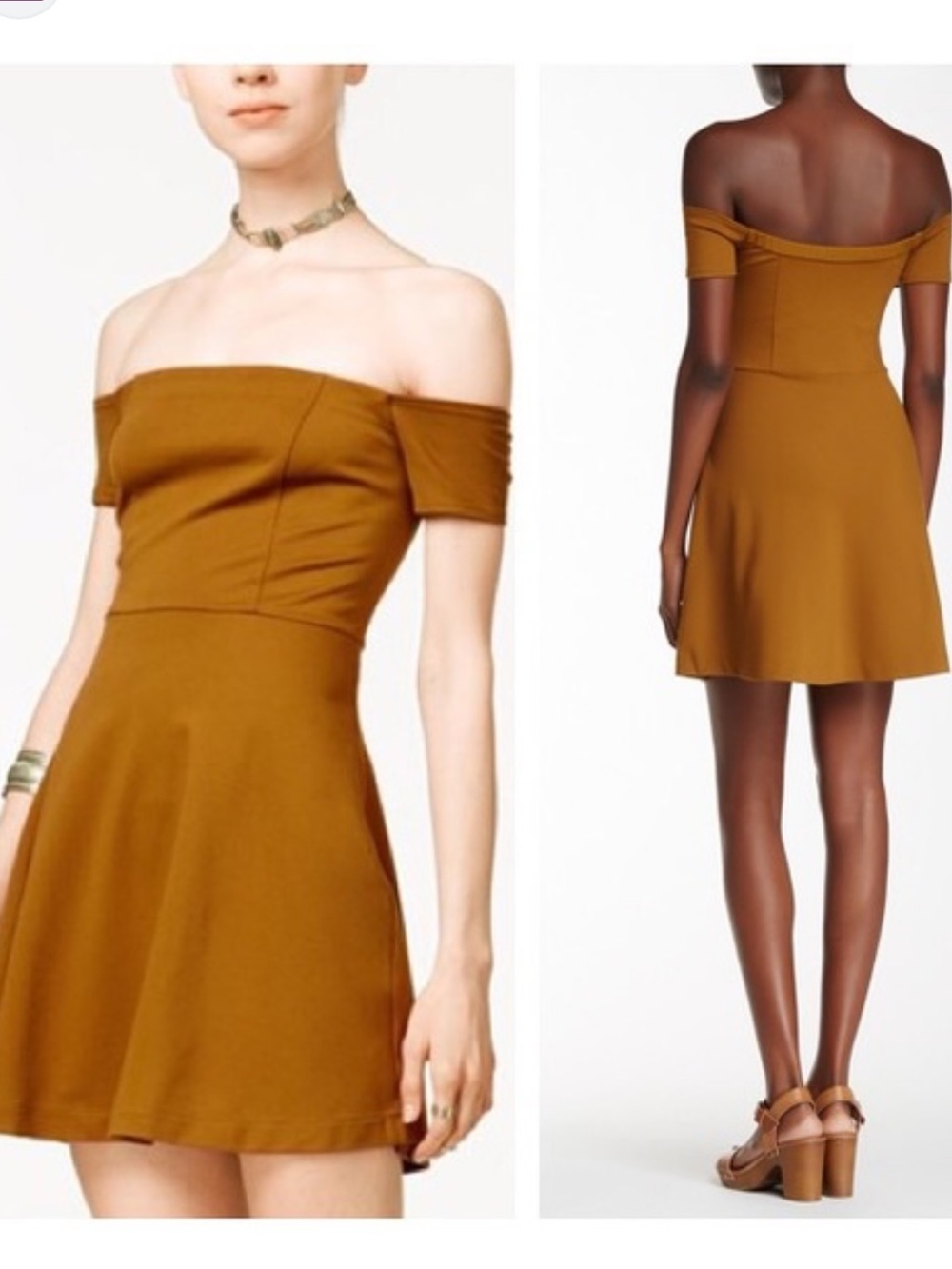 Free People Mambo Honey yellow off-the-shoulder Size L 🍯
